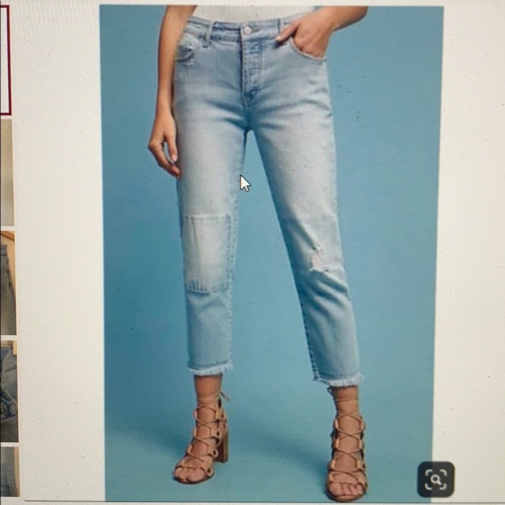 Anthropologie Pilcro Hyphen Patched Jean, Size 27
